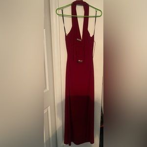 Dark Red Gown with low back